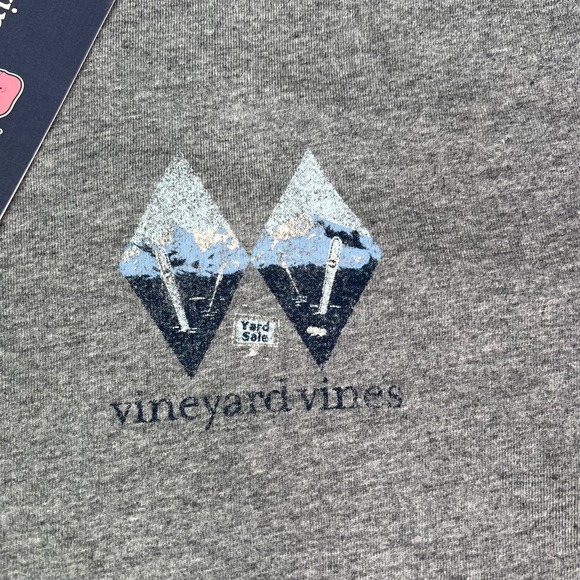 Vineyard Vines Double Black Diamond Shirt Mens L Gray Graphic Long Sleeve NWT - Picture 3 of 10